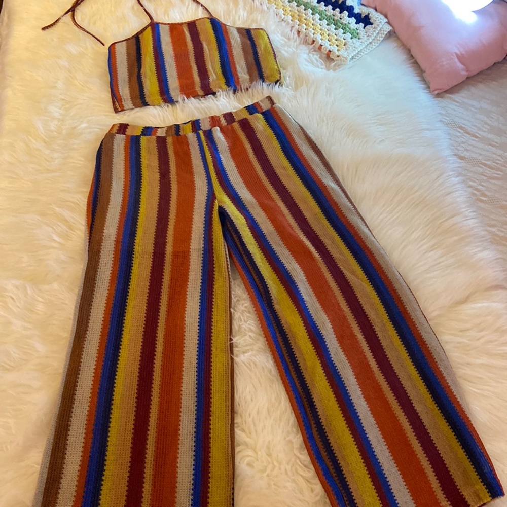 Two-piece 70s style outfit size large
